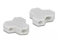 Delock Kabelhalter selbstklebend mit 3 Durchführungen (1 x Flachkabel und 2 x Rundkabel) 2 Stück weiß
