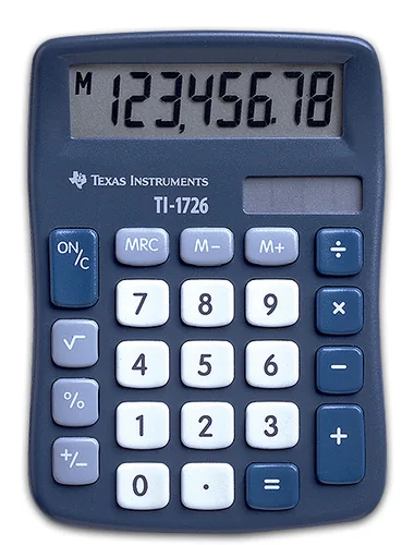 Texas Instruments Taschenrechner TI-1726 - Stromversorgung: Solarbetrieb - Batteriebetrieb - Typ: Taschenrechner - Detailfarbe: Blau - Displaytyp: LCD - Anzahl Zeilen: 1 × - Anzahl Stellen: 8 ×