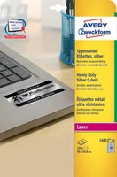 Avery Zweckform Typenschild-Etiketten L6012-20 96 x 50.8 mm - Klebehaftung: Stark haftend - Drucker Kompatibilität: Laser - Anzahl Blatt: 20 × - Papierformat: A4 - Anzahl Etiketten: 200 - Etikettengrösse: 96 mm