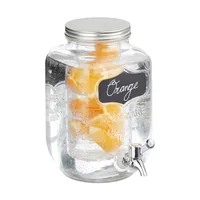 relaxdays Getränkespender mit Fruchteinsatz 4 Liter - Anwendungszweck: Getränk - Materialtyp: Glas - Set: Nein