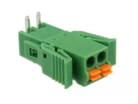 Terminalblock Set für Platine 2 Pin 3,81 mm Rastermaß horizontal