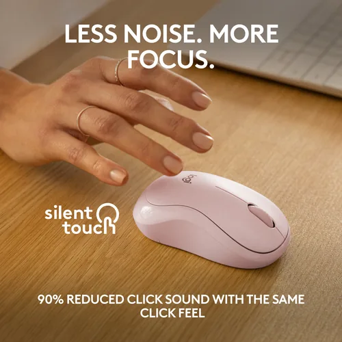 Logitech Maus M240 Silent Bluetooth - Maus-Typ: Mobile - Maus Features: Silent-Tasten - Scrollrad - Bedienungsseite: Universal - Detailfarbe: Pink - Rosa - Verbindungsart: Kabellos - Schnittstelle: Bluetooth