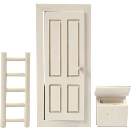 Creativ Company Mini-Möbel Wichteltür mit Briefkasten 18 cm - Detailfarbe: Nature - Braun - Material: Holz - Verpackungseinheit: 1 Stück - Motiv: Tür - Anlass: Weihnachten - Universal