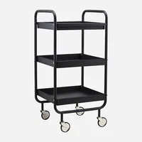 House Doctor Bartrolley Roll, 42 x 38 x 85 cm, Schwarz - Tiefe: 42 cm - Breite: 38 cm - Höhe: 85 cm - Detailmaterial: Stahl - Grundmaterial: Metall