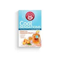 Teekanne Cool Sensations Ice Tea Pfirsich-Maracuja, 18 Stück - Teesorte/Infusion: Passionsfrucht - Pfirsich - Zertifikate: Keine Zertifizierung - Packungsgrösse: 1 Stück - Fairtrade: Nein - Bio: Nein - Teeform: Teebeutel