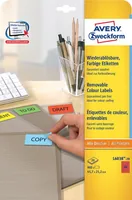 Avery Zweckform Universal-Etiketten non-permanent Rot, 20 Blatt - Klebehaftung: Stark haftend - Drucker Kompatibilität: Laser - Inkjet - Anzahl Blatt: 20 × - Papierformat: A4 - Anzahl Etiketten: 960 - Etikettengrösse: 45.7 x 21.2 mm