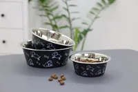 Kerbl Edelstahlnapf mit Motiv 1800 ml, Schwarz - Produkttyp: Futternapf - Tierart: Hund - Material: Edelstahl