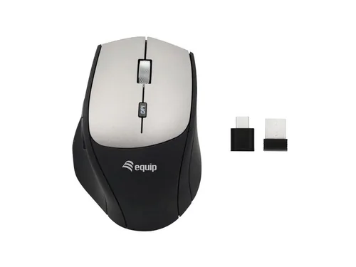 Equip Ergonomische Maus USB-A-C Adapter LR schwarz