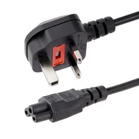 StarTech 1m Laptop Power Cord - 3 Slot for UK - BS-1363 to C5 Clover Leaf Power Cable Lead