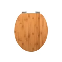 spirella Toilettensitz Oslo Soft Close Natur - Breite: 37 cm - Länge: 46 cm - Detailfarbe: Weiss - Braun
