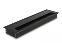 Delock Einbaurahmen für Tisch mit Bürste 300x80x28mm, Schwarz - Zubehörtyp Steckerleisten: Einbaurahmen