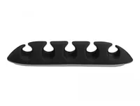 Delock Kabelhalter 66mm, für 5 Kabel, selbstklebend 6 Stück - Ausstattung Kabelmanagement: Selbstklebend - Produkttyp: Kabel-Clip - Verpackungseinheit: 6 Stück - Material: TPR - Detailfarbe: Schwarz