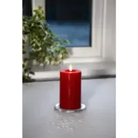 Star Trading LED-Kerze Pillar Flamme Flow Indoor, Rot, 15 cm Höhe - Betriebsart: Batteriebetrieb - Fernbedienung: Nein - Aussenanwendung: Nein - Höhe: 15 cm - Timerfunktion: Ja - Set: Nein