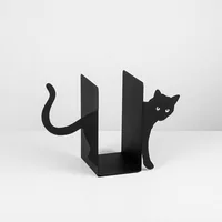 Wallxpert Buchstützen-Set Katze Schwarz - Detailfarbe: Schwarz