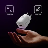 Qoltec 50763 Ladegerät für Mobilgeräte Laptop, Tragbare Spielekonsole, Powerbank, Smartphone, Smartwatch, Tablets Weiß AC Schnellladung Drinnen