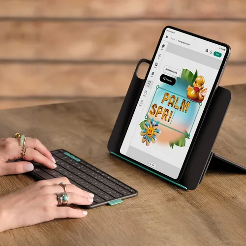 Logitech Tablet Tastatur Cover Flip Folio iPad Pro & Air11 - Verbindungsmöglichkeiten: Bluetooth - Tastaturlayout: QWERTZ (CH) - Kompatible Hersteller: Apple - Bildschirmdiagonale: 11  - Detailfarbe: Grau - Tablet Kompatibilität: iPad Pro 11 (M4/2024) - i