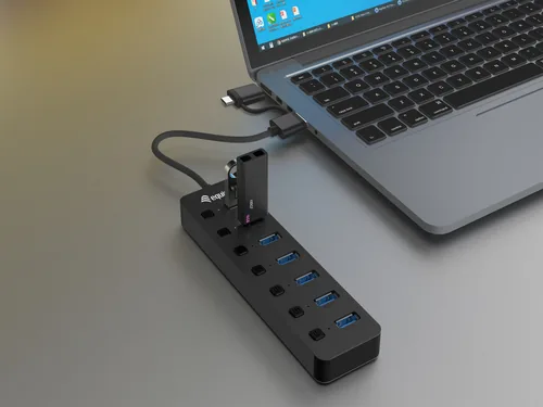 Equip 7-Port USB 3.2 Gen 1 Hub with Power Adapter
