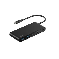 CONNECT 7-IN-1 USB-C HUB WITH DUAL USB-C PORTS BLACK
