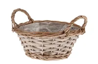 Opiflor Weidenkorb Sachsen, 20.5 cm Braun/Grau - Volumen: 2.9 l - Material: Weide - Form: Rund - Detailfarbe: Grau - Braun - Ausstattung: Keine - Einsatzort: Innen und Aussen