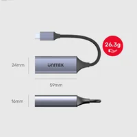 Unitek USB-C - RJ45 adapter, 1GBPS, PD 100W