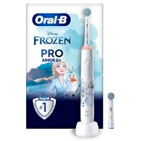 Oral-B Rotationszahnbürste Junior Pro Frozen Weiss - Zahnbürsten-Art: Rotationszahnbürste - Stromversorgung: Akkubetrieb - Reinigungsmodi: Whitening - Tägliche Reinigung - Sensitiv - Detailfarbe: Weiss - Bluetooth: Nein - Anwender: Kinder