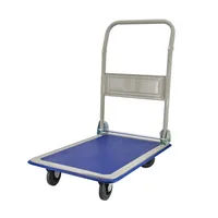 AW WAREHOUSE TROLLEY 4-WHEEL 300KG PLATFORM 90x60cm
