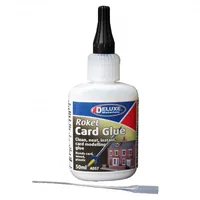 Deluxe Materials Modellbauklebstoff Roket Card Glue 50 ml, Transparent - Eigenschaft: Flüssig - Geeignete Oberflächen: Papier - Karton - Holz - Packungsgrösse: 50 ml - Detailfarbe: Transparent - Art: Kleber