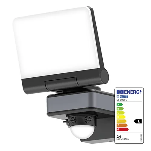 STEFFEN Aussenwandleuchte Floodlight LED PIR 24W - Betriebsart: Netzbetrieb - Dimmbar: nicht dimmbar - Montage: Wand - Anwendungsbereich: Indoor - Outdoor - Zusätzliche Ausstattung: Bewegungssensor - Lampensockel: LED fest verbaut