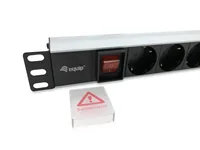 Equip 19"" Steckdosenleiste 8xSchukoSwitch->St.90 si. Alu.