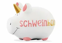 G. Wurm Spardose Schweinhorn 12.5 x 9 x 9 cm - Breite: 12.5 cm - Höhe: 9 cm - Länge: 9 cm - Produkttyp Geschenke: Spardosen - Motiv: Einhorn