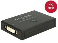 Delock DVI-Switch 2in/1Out, 1in/2Out 4K/30Hz - Anzahl Eingänge: 2 × - Steckertyp Seite A: DVI - Anzahl Ausgänge: 2 × - Steckertyp Seite B: DVI - Material: Kunststoff - Bedienungsart: Tasten