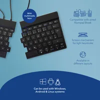 BREAK ERGONOM KEYBOARD QWERTZ DE BLACK WIRED
