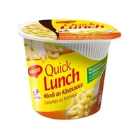 Maggi Quick Lunch Hörnli an Käsesauce 63 g - Produkttyp: Pastagerichte - Nährwertangabe pro: 100 g - Energiegehalt (in kj): 1759 KJ - Energiegehalt (in kcal): 418 Kcal - Fett: 12.5 g - Gesättigte Fettsäuren: 7 g