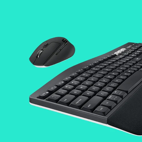 Logitech 920-008221 Tastatur Maus enthalten Universal RF Wireless + Bluetooth QWERTZ Deutsch Schwarz