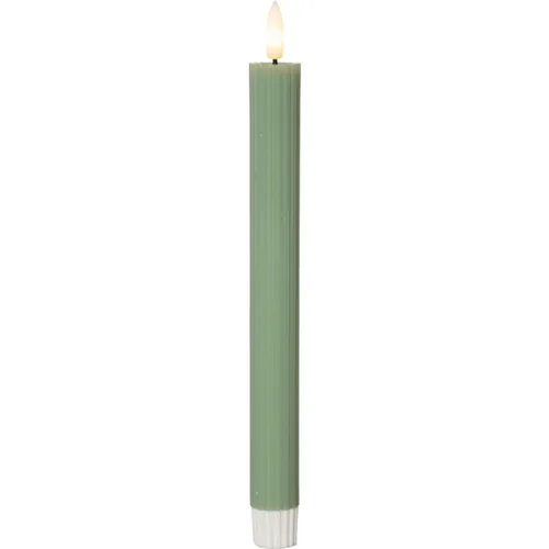 Star Trading LED-Stabkerzen Set Flamme Stripe, 25 cm, Grün, 2 Stück - Betriebsart: Batteriebetrieb - Fernbedienung: Nein - Aussenanwendung: Nein - Höhe: 25 cm - Timerfunktion: Ja - Set: Ja