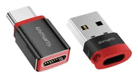 4smarts USB-Adapter USB-A Stecker - USB-C Stecker, Datenblocker - Detailfarbe: Rot - Schwarz - USB Standard: 2.0 (480 Mbps) - Winkelstecker: Nein - Steckertyp Seite B: USB-C Stecker - Besondere Eigenschaften: Datenblocker - Steckertyp Seite A: USB-A Steck