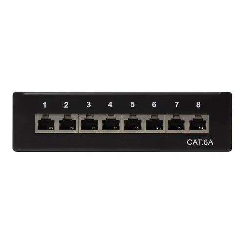 Logilink Patchpanel Cat.6A TischWand 8-port, Schwarz