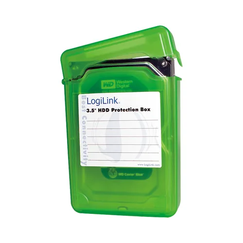 Logilink Festplatten Schutz-Box für 3,5 HDDs, grün
