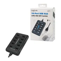 LogiLink UA0125 interface hub USB 2.0 480 Mbit/s Black