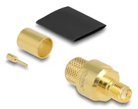 DELOCK SMA Buchse zum Crimpen LMR400 mit Schrumpfschlauch