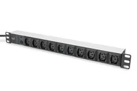 Digitus Socket strip with aluminum profile, 10-way, 2 m supply cable IEC C14 plug