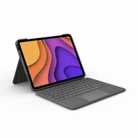 Logitech Folio Touch - Tastatur und Foliohülle - mit Trackpad - hinterleuchtet - Apple Smart connector - QWERTZ - Deutsch - Oxford Gray - für Apple 10.9-inch iPad Air (4. Generation, 5. Generation)