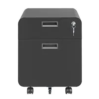 Logilink mobiler Aktenschrank auf Rollen, 2 Fächer, schwarz