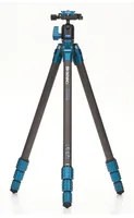 Benro SuperSlim Carbon Stativ Kit - Höhenverstellbar: Ja - Detailfarbe: Blau - Cyan - Schwarz - Material: Carbon - Stativ-Bauart: Dreibeinstativ - Stativgewinde: 1/4'' - Stativ-Ausstattung: Kugelkopf - Tasche