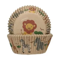 Funcakes Muffin Backform Safari 48 Stück - Materialtyp: Papier - Material: Papier - Nachhaltigkeit: Nicht angegeben - Backform Typ: Muffin-Backform - Motiv: Tiere - Detailfarbe: Gelb