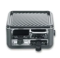 Severin Racletteofen Black Line Lite Mini RG 2360 4 Personen - Anzahl Personen: 4 - Funktionen: Antihaftbeschichtung - Grillplatte - Raclette - Regelbarer Thermostat - Rutschfeste Füsse - Connect-System: Keine Angaben - Grillplatte: Keramik - Pfännchenabl