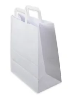 ELCO Geschenktüte mit Flachhenkel 32 x 17 x 38 cm 50 Stück, Weiss - Material: Papier - Verpackungseinheit: 50 Stück - Motiv: Ohne Motiv - Detailfarbe: Weiss - Verpackungsart: Geschenktüte