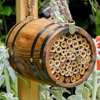 Wildlife World Wildbienenhotel Bienenfass 13 x 13 x 18 cm - Gartentier: Wildbiene - Tierart: Insekten - Produkttyp: Insektenhotel