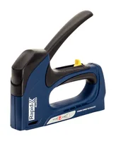 Rapid Handtacker  ALU953 Dual - Heftklammerlänge min.: 6 mm - Heftklammerlänge max.: 14 mm - Produktkategorie: Hand-Tacker - Für Material: Stoff - Leder - Textil - Holz - Befestiger Typ: Klammern & Nägel - Heftklammertyp: Typ 53