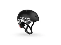 Scoot and Ride Kinderhelm Zebra Schwarz, XXS-S - Einsatzbereich: City - Kinder- & Jugendhelme - Altersgruppe: Kinder - Verschluss:  Steckschnalle - Helmtyp: Halbschale - Nachhaltigkeit: Nicht angegeben - Kopfumfang von: 45 cm